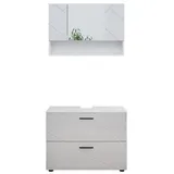 Vicco Badmöbel-Set Irma Weiß Hochglanz 2 Teile Unterschrank 80 cm