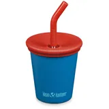 Klean Kanteen Kid Cup Edelstahlbecher mit Strohhalmdeckel, 284 ml, Mykonos Blue