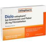 Ratiopharm Diclo-ratiopharm bei Schmerzen und Fieber 25 mg
