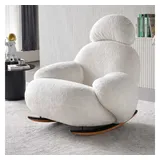 JVmoebel Relaxsessel Weißes Schaukelstuhl Design Luxuriös Möbel Wohnzimmer Modernes Sessel (1-St), Made in Europa weiß