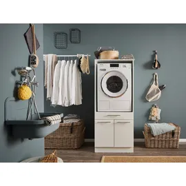 laundreezy Waschmaschinenschrank 67,5 x 162 x 67,5 cm Weiß Metall