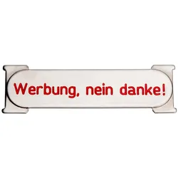 RSA1 Edelstahl-Schild "Werbung, nein danke"
