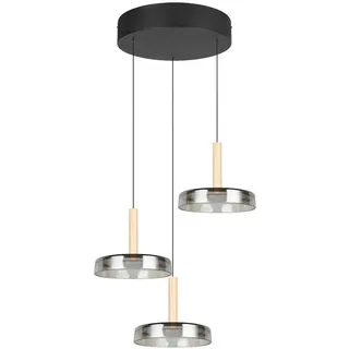 Trio Celeste 3-flg. Ø 35 cm rund schwarz Metall/Glas