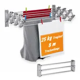 Relaxdays Wandtrockner 8 m silber
