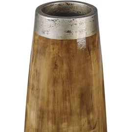 Beliani Dekovase, CYRENE Keramik 50 cm, Dunkelbraun,