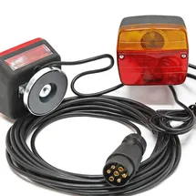 Wiltec Rückleuchten für Anhänger 7-polig mit Magnethalterung 7,5 m Kabel