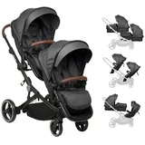 BabyGO Twinner grey