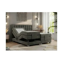 MKS Meble Boxspringbett 200 x 200 cm H3 Dunkelgrau