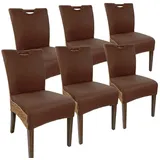 amagohome Esszimmer Stühle Set 4 Stück Wintergarten Stühle Bilbao Polsterstühle prairie brown