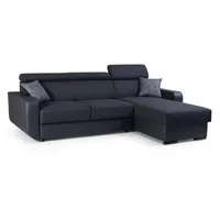 Furnix Ecksofa IMPERISIO Sofa in L-Form Schlaffunktion Bettkasten, Maße 236x97x165 cm, Liegefläche 130x202 cm, Eco-Leder/Struktur schwarz