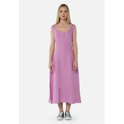 Jerseykleid FRESHLIONS "Lucy", Damen, Gr. L, EURO-Größen, pink, 100% Leinen, unifarben, casual, lang, ohne Ärmel, Kleider, im angesagten Casual-Stil