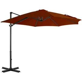 vidaXL Ampelschirm mit Aluminium-Mast 300 x 300 cm terrakotta 312307