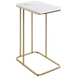 Haku-Möbel HAKU Möbel Beistelltisch, gold-weiß 45,0 x 30,0 x 67,0 cm