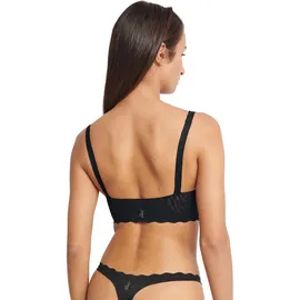 SLOGGI Bustier "ZERO Feel Bliss", Damen, Gr. XS, N-Gr, schwarz, Spitze, Obermaterial: 76% Polyamid, 24% Elasthan, Jacquardmuster, unifarben, BHs Bustier, mit Stretch-Spitze und herausnehmbaren Pads