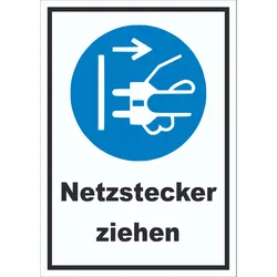 Netzstecker ziehen Schild A1 (594x841mm)