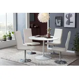 Bistrotisch SALESFEVER "Bistrotisch im charmanten Stil", weiß (weiß, weiß, weiß), B:110cm H:75cm T:110cm, Tische, Eleganz trifft Funktionalität: Tischplatte in Marmoroptik