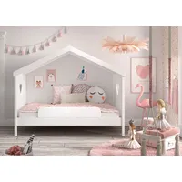 Vipack Hausbett Amori 90 x 200 cm Kiefer massiv weiß lackiert