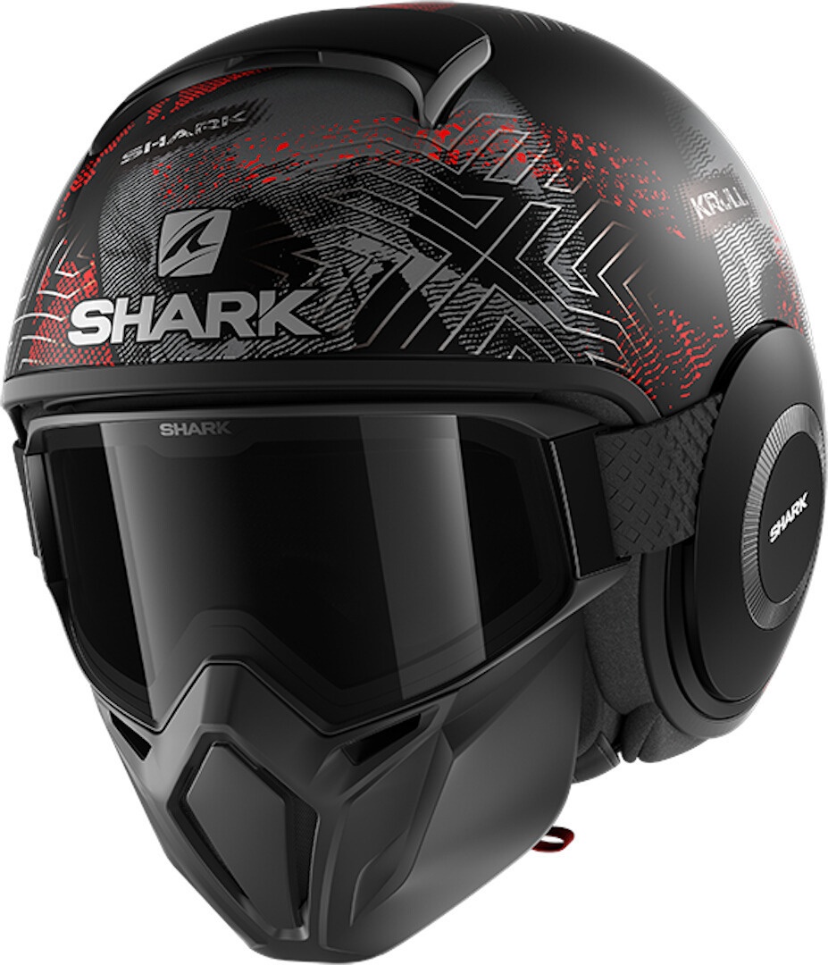 Shark Street-Drak Krull Jet Helm, zwart-rood, XS