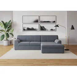 Ecksofa DOMO COLLECTION "Topper L-Form", grau (dunkelgrau), B:245cm T:155cm, Sofas, mit Recamiere, wahlweise mit Schlaffunktion