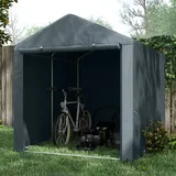Geräteschuppen, Zeltgarage, Große Tür, Rostfreier Metallrahmen, 160x218x172 Cm, Dunkelgrau
