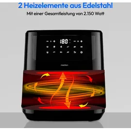 Medion LIFE P10 XL Duo Heißluftfritteuse MD 11750 schwarz