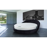 Casa Padrino Rundbett Rundbett mit Glitzersteinen Schwarz Ø 240 x H. 90 cm - Rundes Doppelbett - Schlafzimmer Möbel