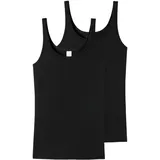 SCHIESSER Damen 2 Pack Trägertop Unterhemd - Modal Essentials Unterwäsche, Schwarz_162896, 42