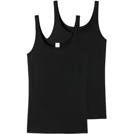 SCHIESSER Damen 2 Pack Trägertop Unterhemd - Modal Essentials Unterwäsche, Schwarz_162896, 42