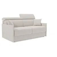 Miryam Schlafsofa Mit Matratze Mit Verstellbaren Kopfstützen Aus Weichem, Fleckenabweisendem Stoff T31 149 Cm Weiß
