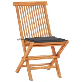 vidaXL Teak Set 3-tlg. natur/anthrazit klappbar