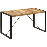 Stabli Esstisch 140 x 70 x 75 cm Mango-Massivholz Esszimmertisch Küche Tisch Klassisches Design Säulentisch