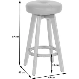 MCW Barhocker Boras Kunstleder Cremeweiß 2er-Set