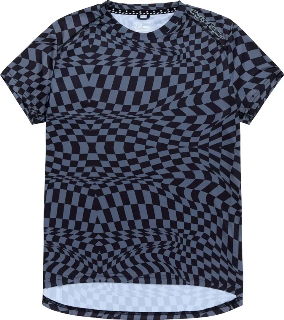 Troy Lee Designs Lilium SS Twisted Checkers Ladies Fiets Jersey, zwart-grijs, S Voorvrouw