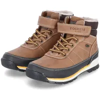Dockers by Gerli Jungen Schnürstiefeletten, Kinder Boots,wasserabweisend,warm gefüttert,Winterstiefeletten,Stiefel,braun,33 EU