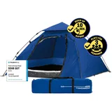 Lumaland Pop Up Camping Zelt | 2-3 Personen Kuppelzelt 215 x 195 x 120 cm| 4 Jahreszeiten Igluzelt | Outdoor Trekking & Festival Wurfzelt | Leicht, Wasserdicht & Robust | Aufbau simpel, schnell [Blau]