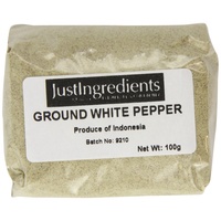 JustIngredients Essential Weißer Pfeffer - gemahlen, White Pepper - Ground, 5er Pack (5 x 100 g)