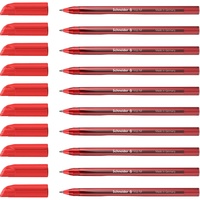 Schneider 102202 Vizz Kugelschreiber (für leichtes und schnelles Schreiben, Schaft in Schreibfarbe, Strichbreite M) 10 Stück, Rot