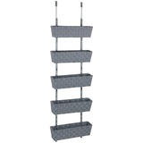 Wenko Türregal Adria 5 Etagen 42x141x16 cm Grau Bad Küche Hängeregal Türhängeregal