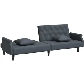 vidaXL Schlafsofa mit Armlehnen Dunkelgrau Samt