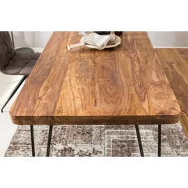 FineBuy Esstisch Massiv Esszimmertisch Holztisch Sheesham Holz Tisch