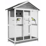 PawHut Vogelkäfig mit 4 Sitzstangen, Vogelbauer für Kanarien