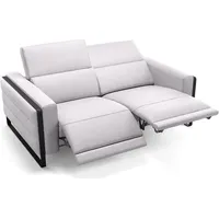 Sofanella Leder 2-Sitzer DELTONA Weiß 180 x 113 x 78 cm Füße: Schwarz