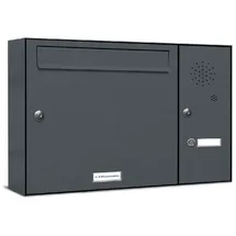 AL Briefkastensysteme 1er Premium Briefkasten Anthrazit inkl. Zeitungsfach