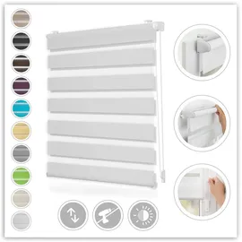 Lichtblick Duo Rollo / Doppelrollo Klemmfix 60 x 150 cm weiß