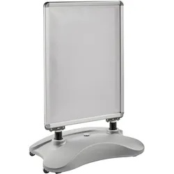 Kundenstopper, DIN A1, windfest, 32 mm Profil, runde Ecken, Aluminium, silber