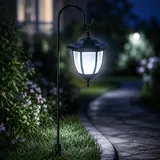 Lumiled Solarleuchte Laterne Garten Solarlampe mit Erdspieß LED 78cm Schwarz Gartenstecker Außen Deko Laterne mit Dämmerungssensor IP44 Kaltweiß 6500K Solar Gartenlaterne für Terrasse Weg