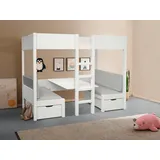 OTTO home Etagenbett TIPO 90 x 200 cm Kiefer massiv lackiert weiß