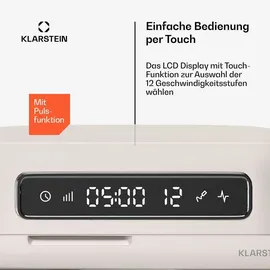 Klarstein Chiara Küchenmaschine – 5L Edelstahlschüssel, 12 Geschwindigkeiten, LCD-Touch-Display, Leise ≤72 dB, Spülmaschinenfestes Patisserie-Set, Aluminium-Druckgussgehäuse, Sand
