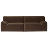 Tikamoon Quinto - Modulares 2-Sitzer-Sofa mit Armlehnen aus braunem Stoff
