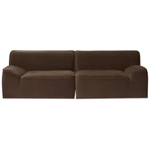 Tikamoon Quinto - Modulares 2-Sitzer-Sofa mit Armlehnen aus braunem Stoff